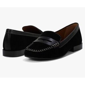 Donald Pliner‎ Women's Suede Penny Loafer Driving Shoe Size 10 Black. EUC